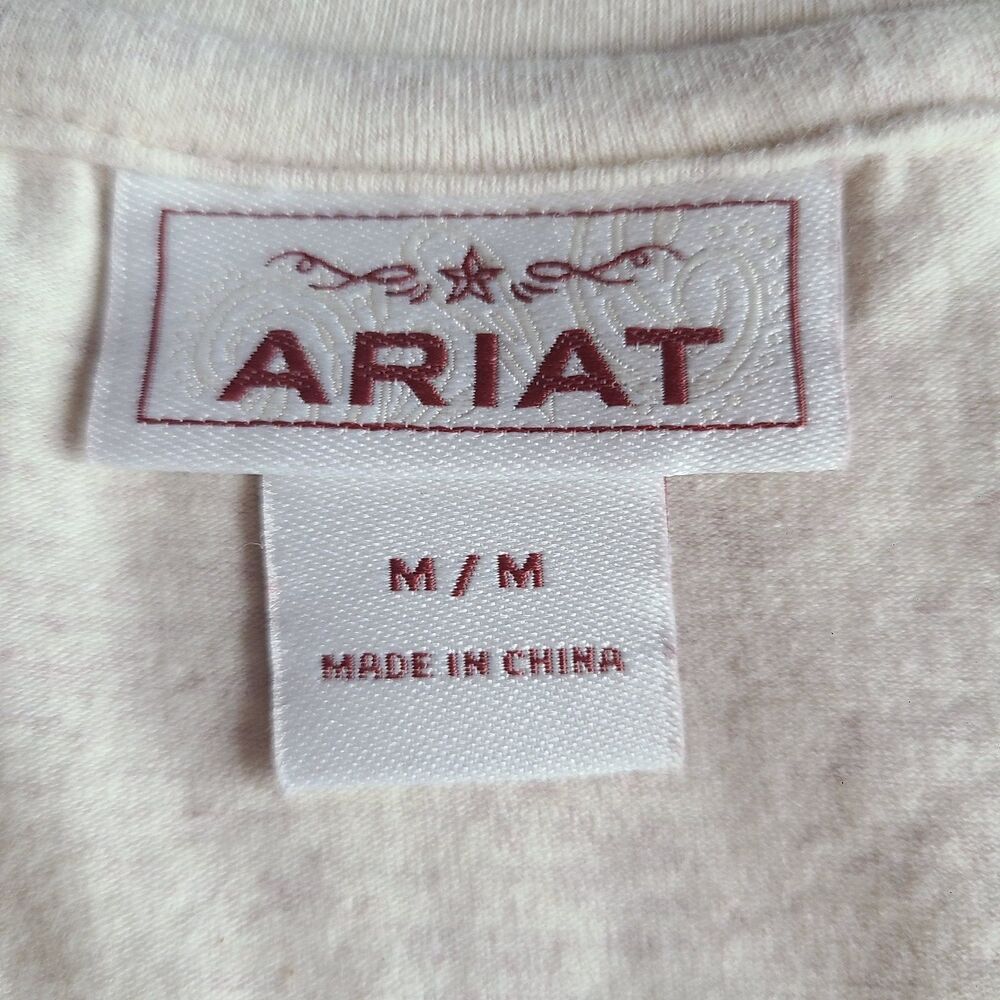 Ariat Womens M Elara Top Sandshell Heather Floral Cattle Skull Ranch Southwestrn - Picture 7 of 10
